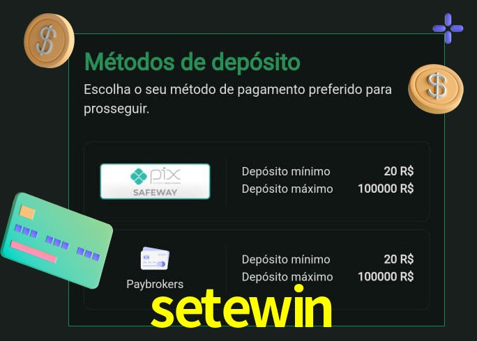 O cassino setewin oferece uma grande variedade de métodos de pagamento